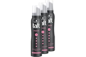 Taft Espuma fijadora Power Cachemire, grado de retención 5 (150 ml), espuma para el cabello con fórmula Taft Power, peinado con suavidad y volumen, 3 x 150 ml