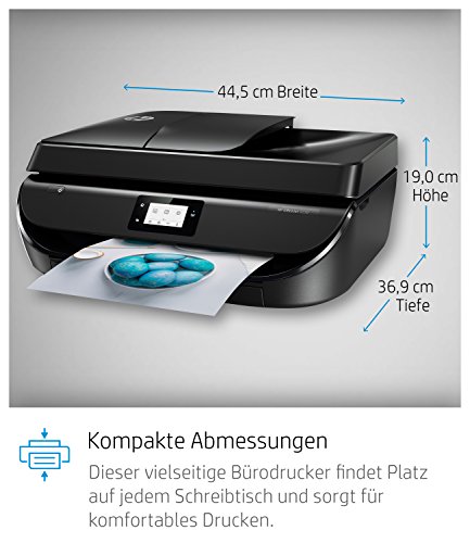 HP OfficeJet 5230 Multifunktionsdrucker (Drucker, Kopierer, Scanner, Fax, WLAN, Airprint) mit 4 Probemonaten HP Instant Ink inklusive, 10S./Min, Schwarz
