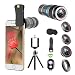 Produktbild Handy Objektive, 12x Teleobjektiv + 0.65X Weitwinkel & MakroObjektiv + 180 ° Fisheye Objektiv + Star Filter Objektiv, Wechselrahmen Objektive für iPhoneX 8 7 6S 6 Plus, Samsung Smartphones & Tablet