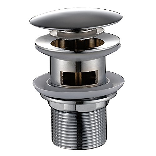 Auralum® Hochwertig Ablaufgarnitur Ablaufventil Pop Up mit Überlauf Push-Druckfunktion für Waschtische Waschbecken