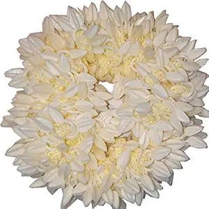 BELLA HARARO Artificial Mogra Rubber Band Plastic Flower for Women - White