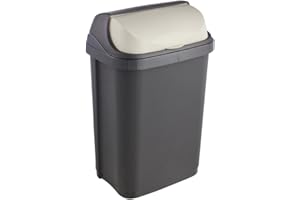 Keeeper Cubo de Basura con Tapa Deslizante, 10 l, Rasmus, Gris (Graphite)