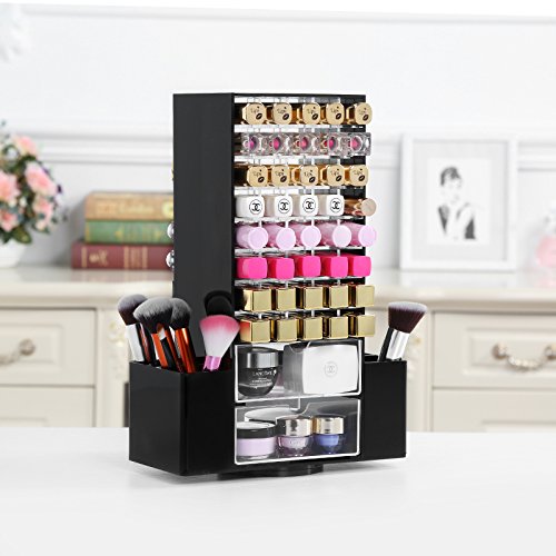 Lippenstiftständer für ca. 80 Lippenstifte Nagellackständer Mascaraständer Kosmetikständer Kosmetikaufbewahrung Lippenstifthalter Pinselhalter Pinselständer Ständer Acrylständer Aufbewahrungsbox Aufbewahrung für Lippenstifte von der Marke MyBeautyworld2 - 2