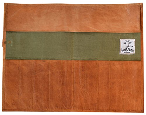 Gusti Leder nature “Jace“ Werkzeugtasche Werkzeugrolltasche Werkzeugmappe Werkzeuge Rolltasche Malutensilien Hülle Ledertasche Näh und Strickzubehör Tasche Ziegenleder Vintage Braun A121b - 4