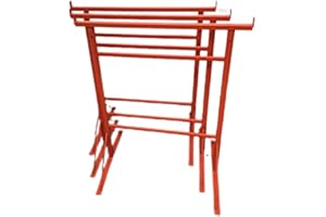 HILL TOP FABRICATIONS CO (1998) LTD Hill TOP FABRICATIONS LTD - 3 x Builders Trestles Size NO.3, Adjust from 1.0m - 1.8m (Trestle Band Stands) SWL 400kg Made in The UK - Powder Coated Orange for Hard-Wearing Finish. Ideal for Builders.