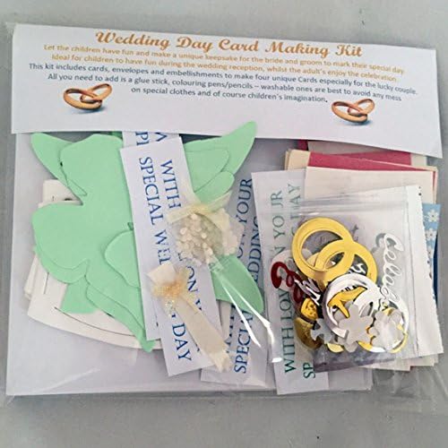 Wedding art and craft activity for children, ideal to keep children amused at a wedding and makes 4 cards ideal as a keepsake for the lucky couple