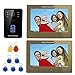 Produktbild NWYJR Video Türklingel RFID Video Türsprechanlage Intercom Türklingel Touch-Taste Remote Entsperren Nachtsicht 1 Kamera + 2 Monitor