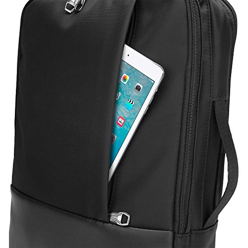 Viitop.eu Notebook-Rucksack geeignet für Laptops bis zu 15,6 Zoll, Wasserdicht Stossfest Business Freizeit-Rucksack Universal 3-in-1 Umwandelbar Rucksack Umhaengetasche Tragetasche, Schwarz - 7