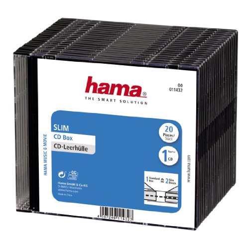 Hama CD-Leerhülle (20er-Pack, Slim, Höhe 5,2mm) CD-Schutzhülle schwarz