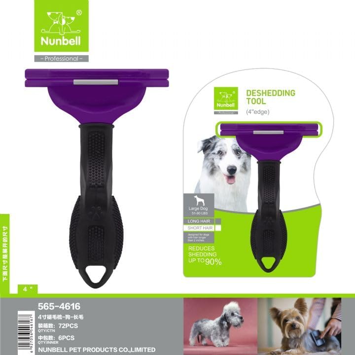 Nunbell Uzun Tüylü Büyük Köpekler İçin Furminatör Tüy Alıcı Tarak