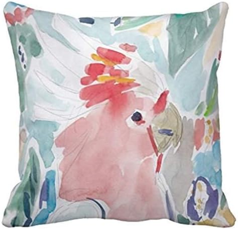Pink Cockatoo Watercolor Rf99dba49c0d2480284edd1acd651b4b9 2izwx 8byvr Pillow Case 18" * 18"