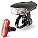 Produktbild Fahrradlicht Set, AngelaKerry LED Fahhradbeleuchtung USB Wiederaufladbare Super Hell Fahrradlampe 400 Lumen mit Fahrrad Rücklicht, IPX6 Wasserdicht für Außen