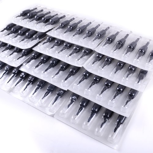 kingthink-UK 60 Assorted Disposable Sterilised Tattoo Needles & Tubes Grip Kit RL RS F M1