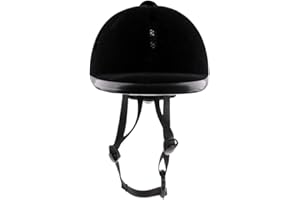 SGerste Kinder Reithelm, verstellbar, Samt, Reiterhelm, Schwarz