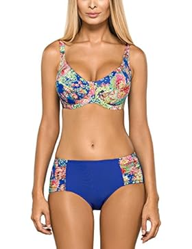 Lorin L3022/7 Bikini Due Pezzi Liscio Colorato Fantasia Floreale Coppe Morbide - Fabbricato In UE