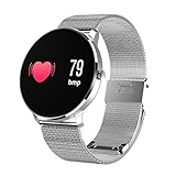 TechCode Smart Uhren, Smart Armband Farbe LCD-Bildschirm Smart Band Herzfrequenz Blutdruckmessgerät Smart Armband Armband Fitness Tracker Uhr für Frauen Kinder Männer für Android iOS Telefon (Silber)