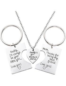 JOVIVI Schlüsselanhänger Anhänger Halskette Set 