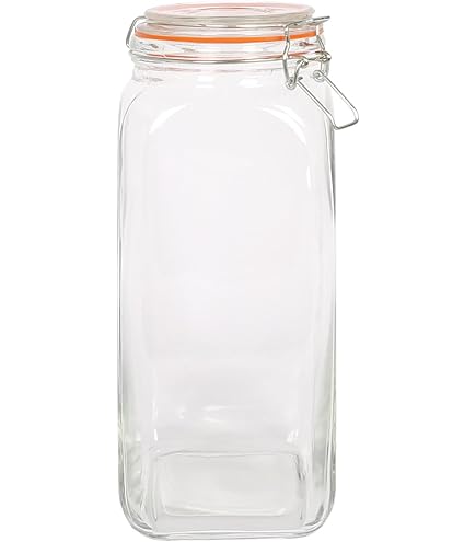 Arte Bocal En Verre De 5 Litres Avec Couvercle à Visser Et Poignée Pliable378 - Maison