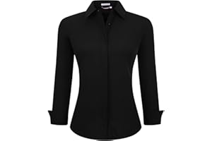 Alex Vando Bluse Damen Langarm Hemd Damen Stretch – Business Button Down Shirts, Bügelfrei Arbeitshemd Oberteile Tops Work