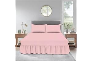 Cozy Haven Bedding Valence Sheet Collection - Soft Brushed Polycotton, Easy Wrap Elastic, Extra Deep Frilled with a Drop of 40cm (Single, Pink)