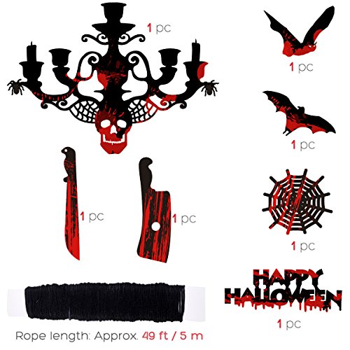 UNOMOR Halloween Hanging Decorations for Ceiling, Scary Ceiling Decoration with Swirls for Party and Haunted House– 17Pcs reviews UNOMOR Halloween Hanging Decorations for Ceiling, Scary Ceiling Decoration with Swirls for Party and Haunted House– 17Pcs