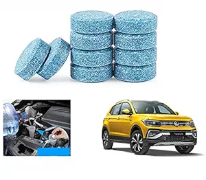 Asryd Car Wiper Detergent Effervescent Tablets Auto Windshield Cleaner Glass Tablets| Better Visibility | Safer Driving | Made in India | for Volkswagen Taigun (10 Tablets), Sky Blue