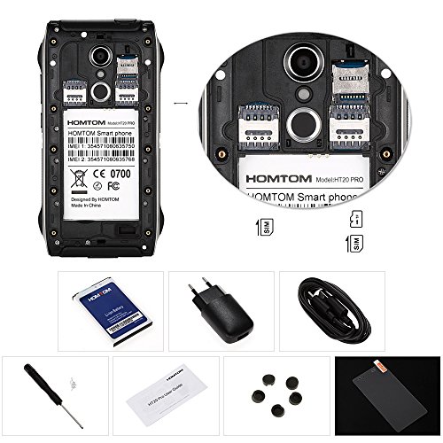 HOMTOM HT20 Pro 4G Smartphone 4.7 pollici 1280 x 720 pixels HD Cellulare Android 6.0 MTK6753 Octa Core mobile 1.3GHz 3GB RAM 32GB ROM Impronte digitali Scanner 13.0MP Telecamera posteriore IP68 impermeabile