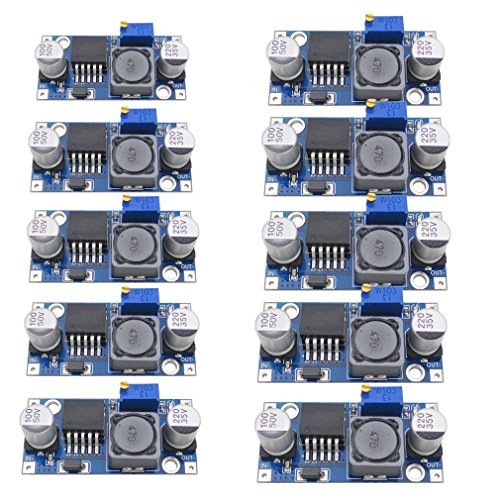 10x Demarkt Stromversorgungsmodul Power Module Einstellbare Buck-Modul Blau LM2596S-ADJ 1.5-35V 3A 43mmx21mmx14mm