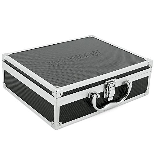 AR Carry Box® Kleine Alubox Alukoffer Aluminium Koffer Werkzeugkoffer leer 260x210x80mm Alu/Schwarz, 260x210x80mm Schwarz (Rasterschaum) - 2
