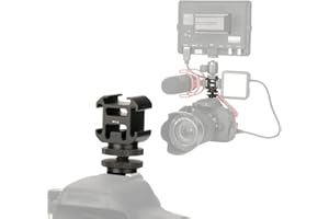 HAFOKO Kalt Schuh Adapter Aluminium Verdreifachen Blinken Halter Heiß Schuh Kamera Montieren Adapter Schuh Montieren Mikrofon Montieren Aufstellen Monitor Halter Ständer für Leuchten LED Mikrofone