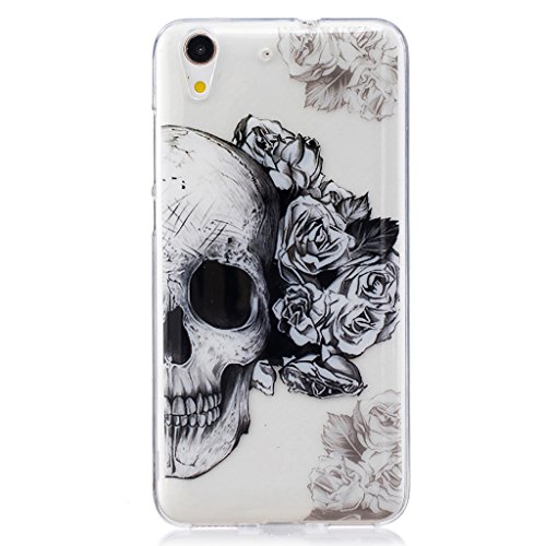Huawei Y6 II  Huawei Honor 5A Carcasa   ZXLZKQ Transparente Accesorios Cartoon Negro Rose Cabeza 3D TPU Gel Cubierta De Suave Silicona Case Funda Tapa para Huawei Y6 II  Huawei Honor 5A