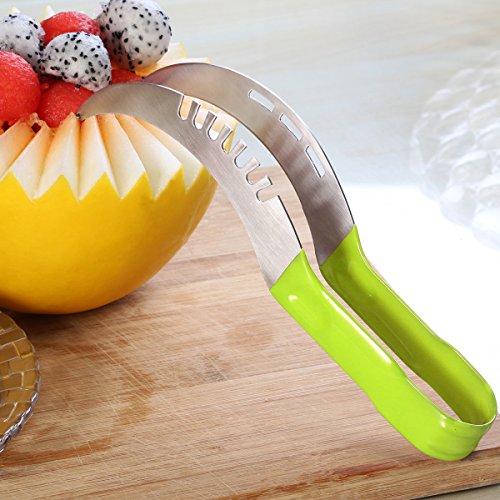 OULII Wassermelonen-Schneider mit Melonen-Ausstecher und 4 Obst-Gabeln aus Edelstahl 304 - 6