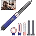 Drumstone 𝟏𝟓 𝐘𝐄𝐀𝐑𝐒 𝐖𝐀𝐑𝐑𝐀𝐍𝐓𝐘 5-in-1 Hair Styler Set with Automatic Curling Iron, Straightener, Volumizing Brush, Waver & Blow-Dry Nozzle Adjustable Heat for All Hair Types 𝐁𝐥𝐮𝐞
