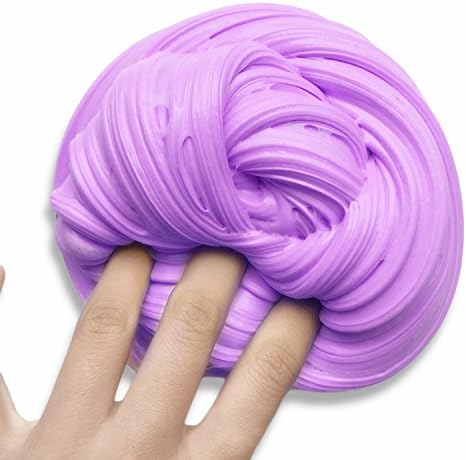 Fluffy Slime, Fluffy Slime Stress Relief Toy Scented Sludge Toy Super Soft &amp; Non-Sticky Perfectly Stretchy With A Pleasant Scent (Purple)