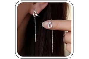 Atentuyi Cz Stern Ohrringe Gold Einfädler Ohrringe Lange Kette Ohrringe Stern Kletterer Ohrringe Kette Tropfen Baumeln Ohrringe Kette Quaste Ohrringe Kristall Stern Ohrringe Schmuck Für Frauen Mädchen