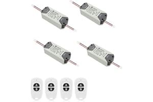 YASORN eMylo Smart Wireless Telecomando Interruttore 220V Relè 1000W 1-Channel Relè RF Interruttore 90-250V Automazione domestica 433Mhz con due trasmettitori 4 pacco
