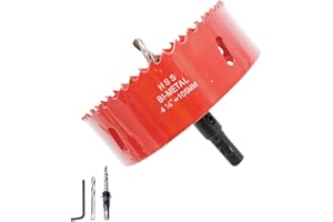 Laiwei otwornica 105 mm, otwornica, bimetalowa, do wiercenia w drewnie, blachy, profilach aluminiowych, suchej zabudowy, PCW i innych materiałów, elektryczne narzędzie do wiercenia (11,4 cm)