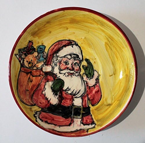 Santa Claus-Ceramic plate handmade,size inch 6.8 -Made in Italy, Tuscany, Lucca. Created by Davide Pacini