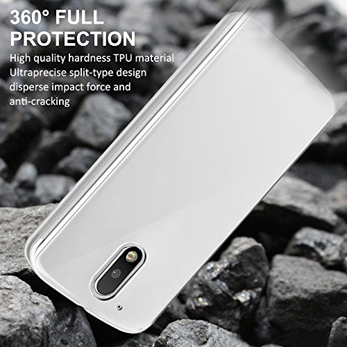 Fundas Protectora TPU para Moto G Plus 4th Generaci  n 5 5  con Protectore de Pantalla  AFUNTA 1 Pel  culas Protectoras de Cristal Templadas de Cobertura Completa  con 2 Carcasas Transparentes A Prueba De Choques Para Moto G4 Plus 5 5 Pulgadas