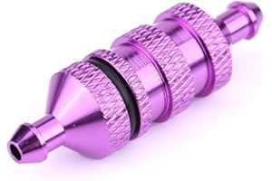 V GEBY Filtre à Carburant RC, Filtre à Essence Nitro en Aluminium en Aluminium Allié, Adapté pour Les pièces de Mise à Niveau de Voiture de Buggy sur Chenilles RC au 1/8 1/10(Violet)