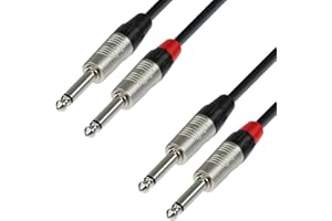 Adam Hall Cables 4 STAR TPP 0600 - Cable de Audio REAN de 2 Jacks 6,3 mm mono a 2 Jacks 6,3 mm mono 6 m