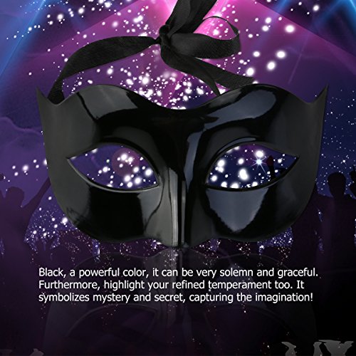 WINOMO Maskerade Kostüm Maske schwarz für Männer Frauen Party Ball Halloweenmaske - 5