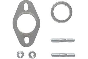 Alriedy Auspuffdichtungsset Universal Auspuffkrümmer für Roller 50ccm Inkl. Krümmerdichtung + Stehbolzen M6: Kompatibel mit Yamaha, Peugeot 2T | Auspuffdichtung + Krümmer Dichtung Set auspuff & abgasa