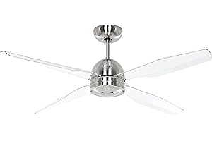 CASAFAN Ventilatore a soffitto, libellula BN ala trasparente acrilico con FB