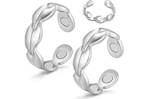 Vicmag 2PCS Copper Magnetic Rings for Women & Men with Strong Ultra Strength Magnets 99.99% Solid Pure Copper Adjustable with Gift Box