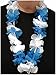 Produktbild Blumenkette / Hawaiikette / Halskette - blau-weiß (Bayern, Oktoberfest, Griechenland) - Umfang zirka 100 cm (1m)