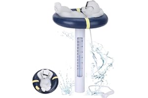 CHILITS Thermomètre De Piscine, Thermomètre de Piscine avec Ficelle, Piscine Flotte Lecture Facile Thermomètre, Accessoires pour Toutes Les Piscines Extérieures Et Intérieures, Spas, Aquariums et étangs