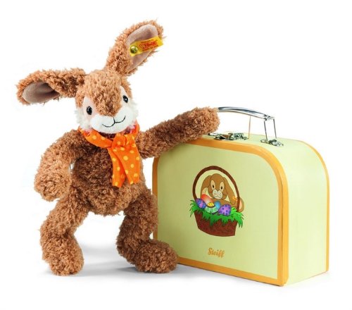 Steiff Jolly Dangling Rabbit in Suitcase (Brown)