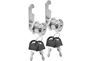 JULIYEH 2 cerraduras de leva, bloqueo de gabinete de cajón, cerradura de seguridad para puerta, cerradura de buzón de carta, color plateado (la llave de cada cerradura es diferente)