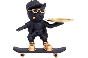 AISEN Statua Bulldog Francese Porta Vassoi, Svuotatasche Moderno, Svuota Tasche da Ingresso, Statua di Orso in Resina Vassoio Decorativo, Porta Cioccolatini Moderno, Porta Caramelle da Tavolo